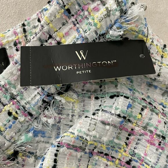 Worthington NWT Pastel Tweed Midi A-Line Skirt Size 4P Fully Lined Back Zip - Picture 5 of 11